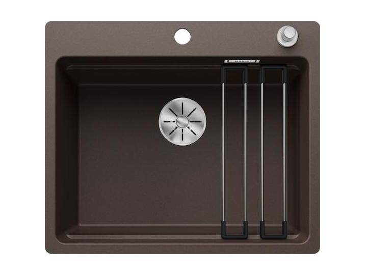 Blanco, Spülbecken, ETAGON 6-F SILGRANIT cafe Einbauart: Flächenbündig mit Ablauffernbedienung, mit Zubehör (Einbauspüle, 59.10 cm, 50.10 cm) von Blanco