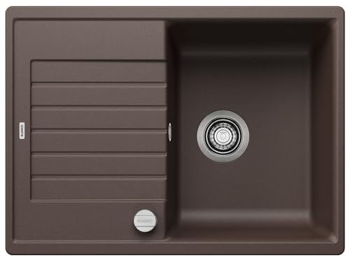 BLANCO ZIA 45 S Compact | Granitspüle aus SILGRANIT cafe | Einbauart: Einbau von Oben | reversibel | für 45 cm breite Unterschränke | Großes Becken | Reinigungsfreundliche Öberfläche von BLANCO