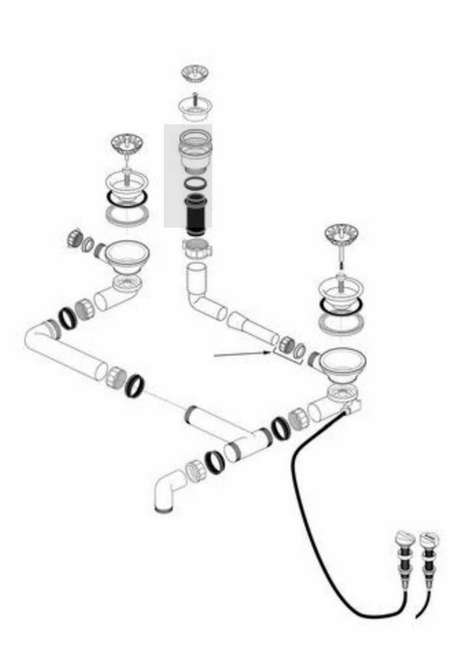 Blanco Einbauspüle BLANCO Ablaufgarnitur 2 x 3,5'' Sieb und 1 x 1,5" Sieb ohne Überlauf von Blanco