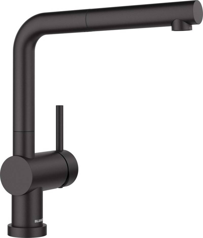 Blanco Küchenarmatur LINUS-S-F Armatur Hochdruck schwarz matt Schlauchbrause Fenstermontage von Blanco