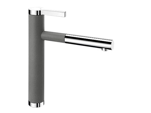 Blanco Linee-S, Küchenarmatur - Einhandmischer, exklusiver Wasserhahn mit ausziehbarer Brause, Silgranit-Look zweifarbig, alu metallic / chrom, Hochdruck, 1 Stück, 518439 Blanco Linee-S, Küchenarmatur - Einhandmischer, exklusiver Wasserhahn mit ausziehbarer Brause, Silgranit-Look zweifarbig, alu metallic / chrom, Hochdruck, 1 Stück, 518439 von BLANCO