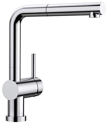 BLANCO LINUS-S-F | Küchenarmatur in chrom | Niederdruck | Mit herausziehbarem Schlauch | Vorfensterarmatur zur Montage vor dem Fenster | Keramik Kartusche | Gesicherte Wasserqualität & wassersparend BLANCO LINUS-S-F | Küchenarmatur in chrom | Niederdruck | Mit herausziehbarem Schlauch | Vorfensterarmatur zur Montage vor dem Fenster | Keramik Kartusche | Gesicherte Wasserqualität & wassersparend von BLANCO