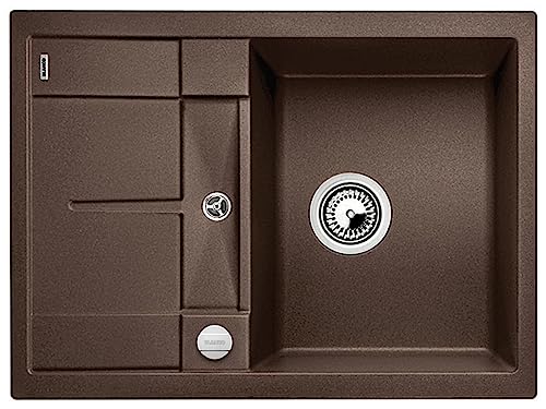 BLANCO METRA 45 S Compact | Granitspüle aus SILGRANIT cafe | Einbauart: Einbau von Oben | reversibel | für 45 cm breite Unterschränke | Großes Becken | Reinigungsfreundliche Öberfläche von BLANCO