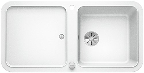 Blanco Yova XL 6 S, Küchenspüle aus Silgranit PuraDur, reversibel, Weiß/mit InFino-Ablaufsystem, inklusiv Compound-Schneidbrett und Ablauffernbedienung; 523598 von BLANCO