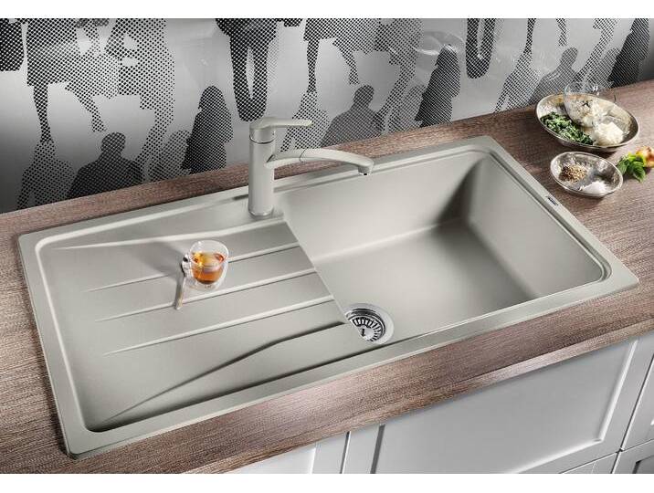 Einbauspüle BLANCO SONA XL 6 S , weiß, B:100cm H:19cm T:50cm, Verbundwerkstoff, Küchenspülen von Blanco