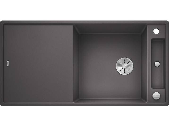 Granitspüle BLANCO AXIA III XL 6 S , grau (felsgrau), B:100cm, Verbundwerkstoff, Küchenspülen, aus SILGRANIT, inkl. Glasschneidebrett von Blanco
