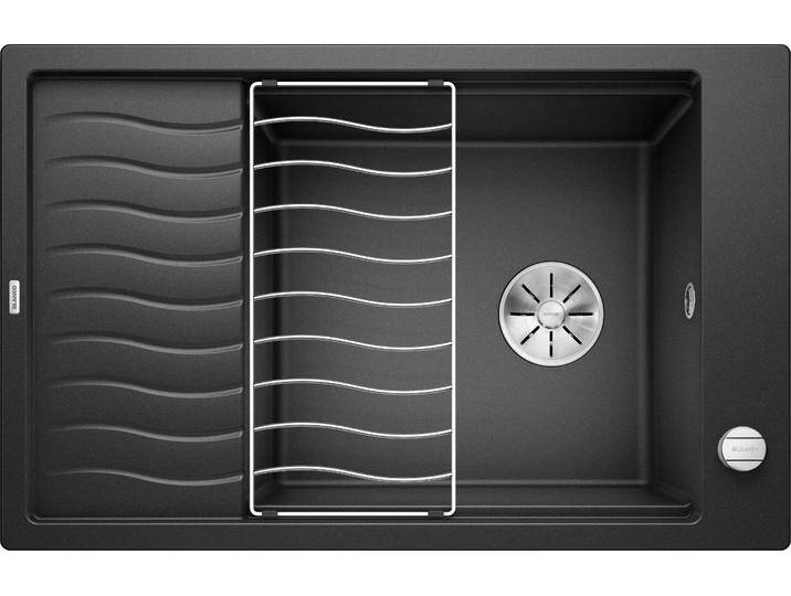 Granitspüle BLANCO ELON XL 6 S , grau (anthrazit), B:50cm H:19cm T:78cm, Verbundwerkstoff, Küchenspülen, erhältlich in mehreren Farben, inklusive gratis Edelstahl-Tropfgitter von Blanco
