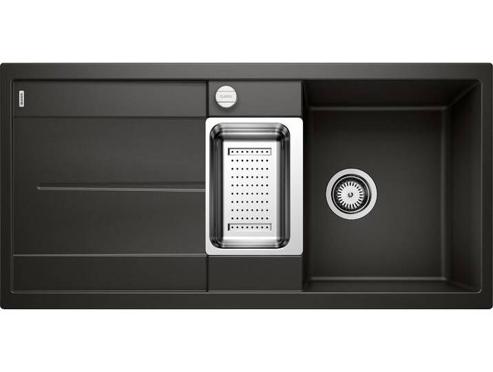 Granitspüle BLANCO METRA 6 S , schwarz, B:50cm H:19cm T:100cm, Verbundwerkstoff, Küchenspülen, erhältlich in mehreren Farben, inkl. Multifunktionsschale Edelstahl von Blanco