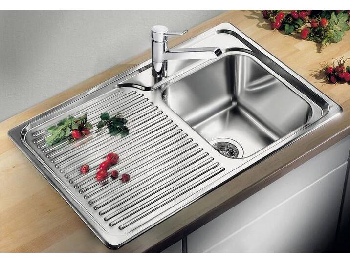 Küchenspüle BLANCO CLASSIC 40 S , silber (edelstahl seidenglanz), B:78cm, Edelstahl, Küchenspülen von Blanco