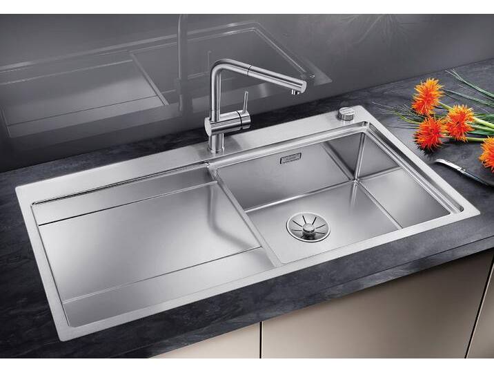 Küchenspüle BLANCO DIVON II 5 S-IF , silber (edelstahl seidenglanz), B:100cm, Edelstahl, Küchenspülen von Blanco