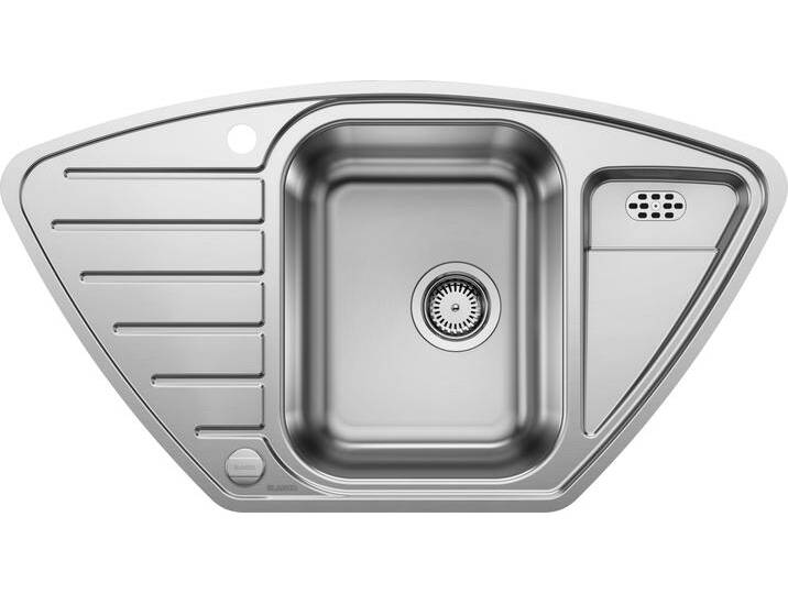 Küchenspüle BLANCO LANTOS 9 E-IF , silber (edelstahl bürstfinish), B:93cm, Edelstahl, Küchenspülen von Blanco