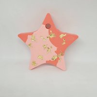 Handgemachter Jesmonit Rosa Und Rot Blattgold Weihnachtsstern Dekoration von BlancoBranco