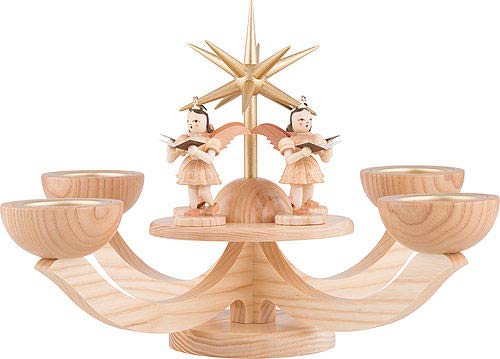 Adventsleuchter mit Teelichthalter und 4 stehenden Engeln - 38x38x20 cm von BLANK