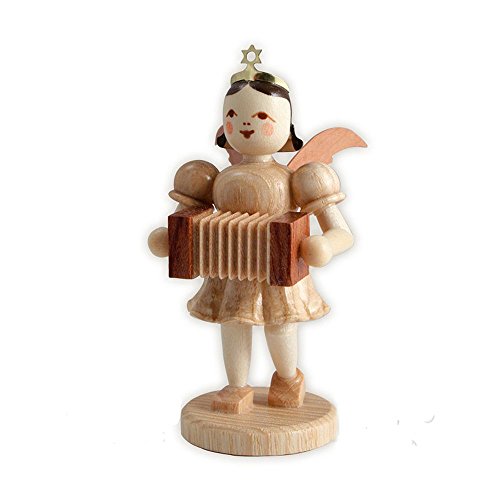 Vicien Engel mit Harmonika, Holz, weiß, Heimdeko, Religiös, Novelty, dekorative Figurine, 1 Stück von Vicien