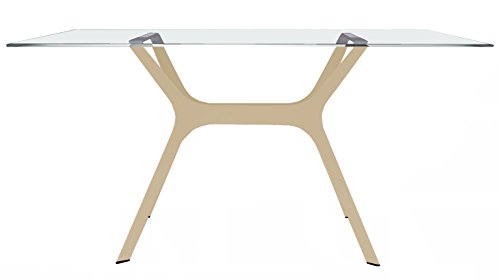 Blanke Design Vela Esstisch, Glas, Sand, 120 x 80 x 74 cm von Blanke Design