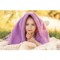 Levander-Babydecke Aus Alpakawolle, Handgemachte Decke, Fliederfarbene Gemütliche Bettwäsche, Überwurf Für Babymädchen, Neugeborenendecke von BlanketAndMe