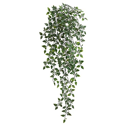 2 Stück Künstliche Hängende Rankenpflanze, Künstliche Grüne Ranken, Hängende Rankenpflanze, Dekoration, Hängepflanzen, Künstliche Dekoration, Gefälschte Pflanze für Regal, Hausgarten,(Grün) von Blanketswarm