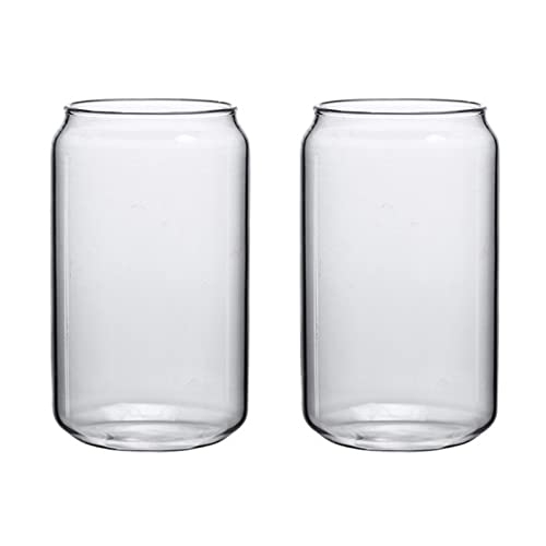 Blanketswarm 2 Stück Trinkgläser, Bierdosen-Glas, Tumbler-Gläser, Dosenform, Biergläser, Eis-Kaffeetasse für Milch, Kaffee, Eis, Wasser, Cocktail von Blanketswarm