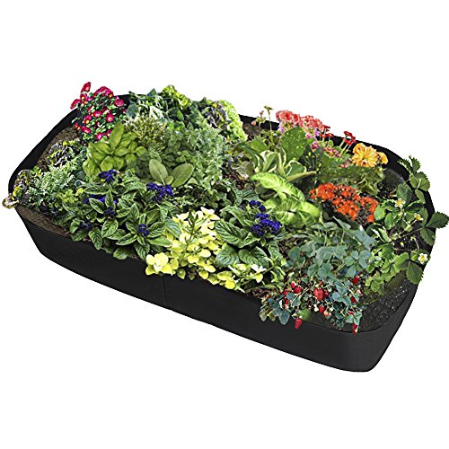 Blanketswarm Hochbeet aus Stoff, rechteckig, atmungsaktiv, Pflanzgefäß, Pflanztasche, Übertopf für Blumen, Gemüse, Hochbeet, 60 cm (L) x 120 cm (B) von Blanketswarm