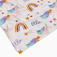 Einhörner Und Regenbogen Personalisierte Babydecke | Weiche Decke Für Kleinkinder Kinder von BlankidsAustralia