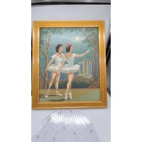 Vintage Gerahmte Malen Nach Zahlen Ballerinas von Blastfrompasttoys