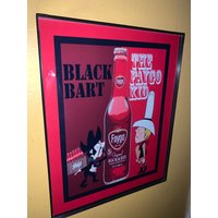 Faygo Kid Black Bart Detroit Soda Brunnen Geschäft Restaurant Diner Küche Gerahmter Werbedruck Mann Höhle Schild von BlastsFromThePast21