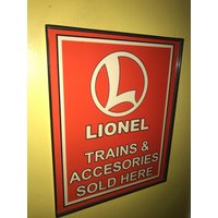 Lionel Trains Spielzeugladen Bar Gerahmt Werbedruck Mann Höhle Schild von BlastsFromThePast21