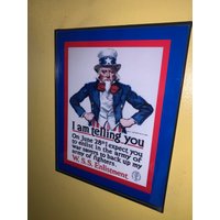 Us Army Uncle Sam Enlistment Bar Gerahmtes Werbebild Man Cave Schild von BlastsFromThePast21