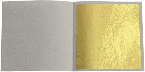 100 Blatt Blattgold Imitation Blattmetall Schlagmetall zum Vergolden & Basteln Kunstprojekt Handwerk Vergoldung Dekoration Möbel Malerei von Blattgold-Blattsilber