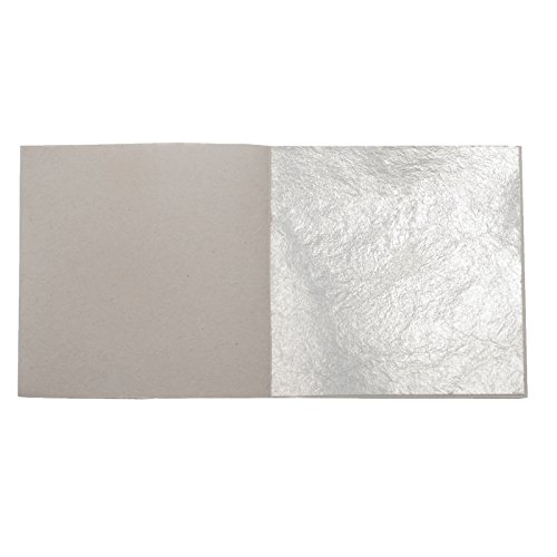 50 Blatt Echtes Feines Blattsilber 5 cm x 5 cm Echt Silber 925 zum Versilbern & Basteln Silberblatt Silberfolie Kunst Handwerk Dekoration Restaurierung von Blattgold-Blattsilber