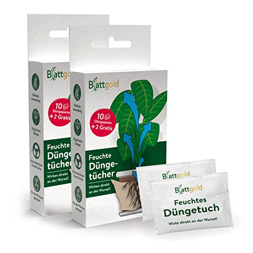 Blattgold feuchte Düngetücher 24er-Set | Kompostierbare Feuchttücher, organischer Dünger | Universaldünger [Pflanzendünger] von Blattgold