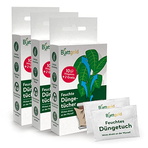 Blattgold feuchte Düngetücher 36er-Set | Universaldünger für Pflanzen, kompostierbar | Einfach Dosierung [Biologisch] von Blattgold