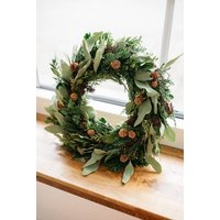 Adventskranz Rohling Oder Türkranz Aus Gemischtem Grün Mit Zapfen Und Fruchtbeständen, Advent, Weihnachten, Winter, Winterdeko, 30cm Adventskranz Rohling Oder Türkranz Aus Gemischtem Grün Mit Zapfen Und Fruchtbeständen, Advent, Weihnachten, Winter, Winterdeko, 30cm von BlattliebeShop