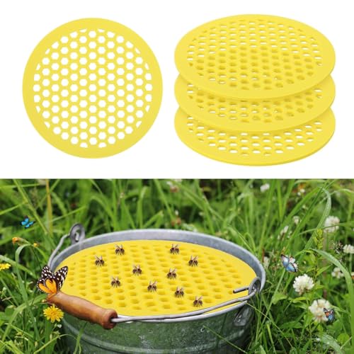 4 StüCk BienenträNke FüR Den Garten, 20cm Schwimmende Bieneninsel, InsektenträNke Garten, Bee Watering Station Runde Bienenfutterstation, bee Butterfly Watering Station for Garden (4) von BlauHaus