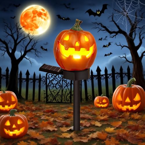Halloween Deko Outdoor Solar LED Kürbis Licht, solarlampen für außen Garten, IP65 Wasserdicht KürbisseSolarlampen,Herbstdeko Solarlampen für Außen Gartendeko von BlauHaus