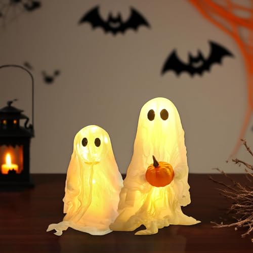 Halloween Kürbis-Geister Deko, 2er-Pack Leuchtende Kürbis-Geister Dekorationen, Light-Up Ghost Kit für Innenbereich – Ideal für Küche, Zimmer, Büro, Zuhause, Tisch, Schrank, Kamin Halloween Kürbis-Geister Deko, 2er-Pack Leuchtende Kürbis-Geister Dekorationen, Light-Up Ghost Kit für Innenbereich – Ideal für Küche, Zimmer, Büro, Zuhause, Tisch, Schrank, Kamin von BlauHaus