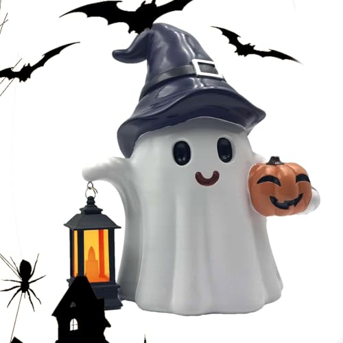 Halloween deko innen, Ghosts deko,Geisterlaterne Dekoration Solar Design, Geeignet für Halloween, Gartenterrasse, Friedhof, Haus, Wohnung, Weihnachtsfriedhof (Yellow) von BlauHaus