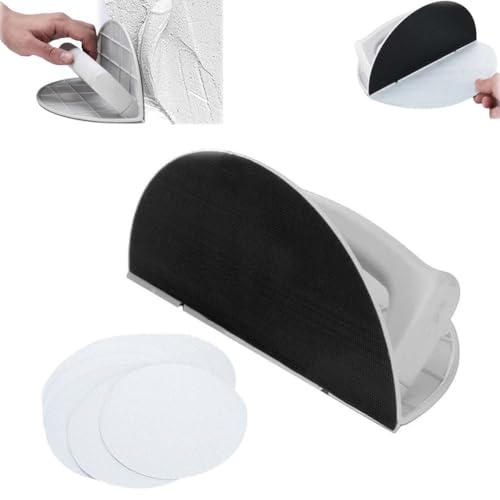 handschleifer schleifpapierwerkzeug mit halbrundem winkel, hochwertiges Hand-Mikrodetailschleifer-Set aus Kunststoff für Wände und Ecken 10 Schleifpapier (1) von BlauHaus