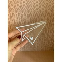 Suncatcher Sticker Papierflieger Mit Herz/Fensterbild/Fensterdekoration/Prisma Fensteraufkleber/ Regenbogen Maker Aufkleber von BlauUndRoseDesign