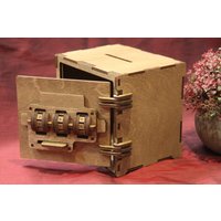 Spardose Tresor Safe Aus Holz Mit Zahlencode - Originelle Geschenkverpackung Geldgeschenk Eigener Zahlenkombination von BlauesSchild