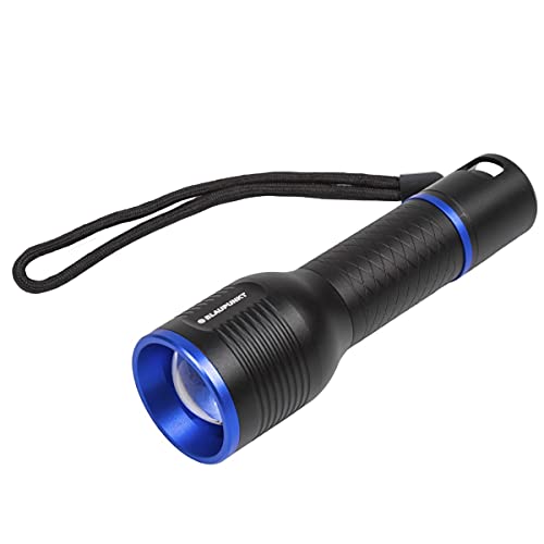 Blaupunkt Blitz LED Flashlight - 350 Lumen - Zoom - Taschenlampe - Schwarz - Wasserdicht (IPX4) - 4 Modi - Einstellbarer Fokus - im Alltag Praktisch zu Tragen im Freien, Ausrüstung für Spaziergänge von Blaupunkt