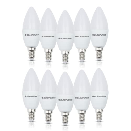 Blaupunkt LED E14 Birne – Kerze – LED-Leuchtmittel – Raumbeleuchtung – 7W – Ersatz für 50W Glühbirne – Warmweiß 2700K – 640 Lumen – Energie- und Kostensparendes Licht – Led Lampen – 10-er Pack von Blaupunkt