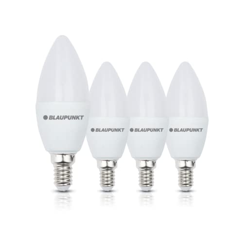 Blaupunkt LED E14 Birne – Kerze – LED-Leuchtmittel – Raumbeleuchtung – 7W – Ersatz für 50W Glühbirne – Warmweiß 2700K – 640 Lumen – Energie- und Kostensparendes Licht – Led Lampen – 4-er Pack von Blaupunkt