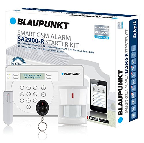 Blaupunkt SA 2900 Smart GSM Funk-Alarmanlage / Funk-Sicherheitssystem Set mit Bewegungsmelder, Tür/Fenstersensor, Fernbedienung, App / Für Haus, Wohnung, Büro, Geschäft von Blaupunkt