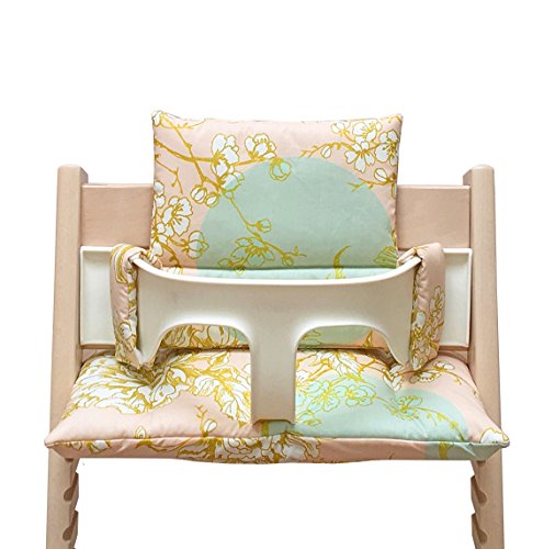 Blausberg Baby - BESCHICHTET - Sitzkissen Kissen Set Polster für Stokke Tripp Trapp Hochstuhl - Cherry Blossom Rosa Mint Gold von Blausberg