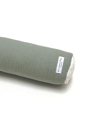 Blausberg Baby - Seitenschläferkissen in 100% Musselin-Baumwolle Nackenrolle Kuschelschlange Stillkissen Zugluftkissen in Salbei (135 cm) von Blausberg