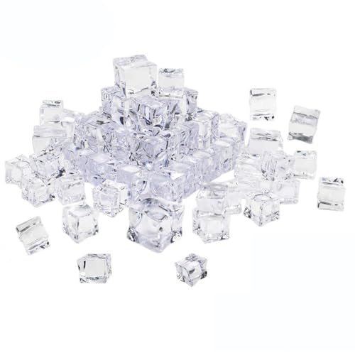 25 Stück Klare gefälschte Eiswürfel,Acryl Eiskristall,Quadrat Künstliche Kristalle,Wiederverwendbare Eiswürfel,Eiswürfel Edelsteine,Acryl dekorative Eisfelsen,30mm Klare Eeiswürfel,Transparent von Blausky