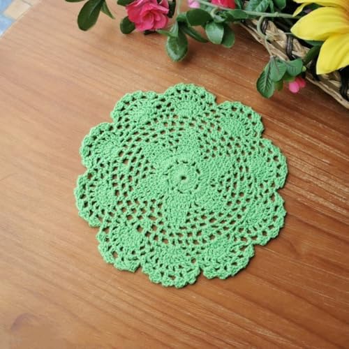 Blausky 2 Stück Runde Bestickte Tischmatte,Häkeldeckchen,Spitzendeckchen Tischset Kleine Häkeln Tischläufer Baumwolle Untersetzer,Tischdecken für Tassen Schalen Teller Vasen Antike,20 cm,Fruchtgrün Blausky 2 Stück Runde Bestickte Tischmatte,Häkeldeckchen,Spitzendeckchen Tischset Kleine Häkeln Tischläufer Baumwolle Untersetzer,Tischdecken für Tassen Schalen Teller Vasen Antike,20 cm,Fruchtgrün von Blausky
