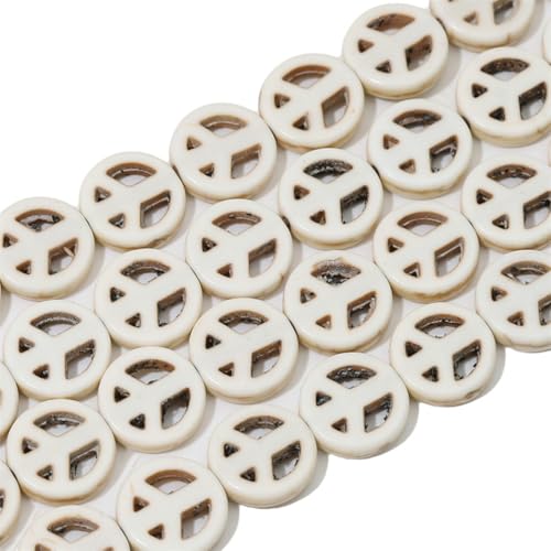 Blausky 32 Stück Natürliche Steinperlen,Imitat Türkis Synthese Perlen zum Auffädeln,Spacer Perlen Edelsteine Perlen Set,Perlen in Sonderform,für Schmuckstücke Selber Machen,Peace-Zeichen,12mm Blausky 32 Stück Natürliche Steinperlen,Imitat Türkis Synthese Perlen zum Auffädeln,Spacer Perlen Edelsteine Perlen Set,Perlen in Sonderform,für Schmuckstücke Selber Machen,Peace-Zeichen,12mm von Blausky