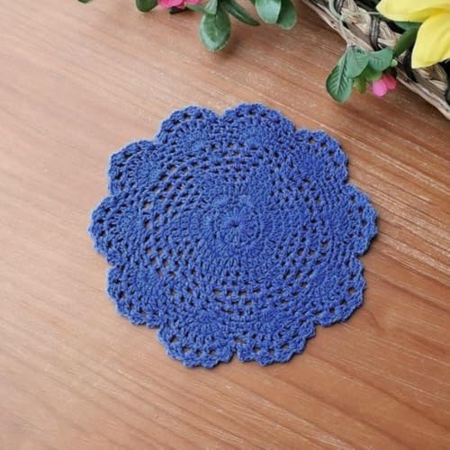 Blausky 4 Stück Runde Bestickte Tischmatte,Häkeldeckchen,Spitzendeckchen Tischset Kleine Häkeln Tischläufer Baumwolle Untersetzer,Tischdecken für Tassen Schalen Teller Vasen Antike,20 cm,Graublau Blausky 4 Stück Runde Bestickte Tischmatte,Häkeldeckchen,Spitzendeckchen Tischset Kleine Häkeln Tischläufer Baumwolle Untersetzer,Tischdecken für Tassen Schalen Teller Vasen Antike,20 cm,Graublau von Blausky